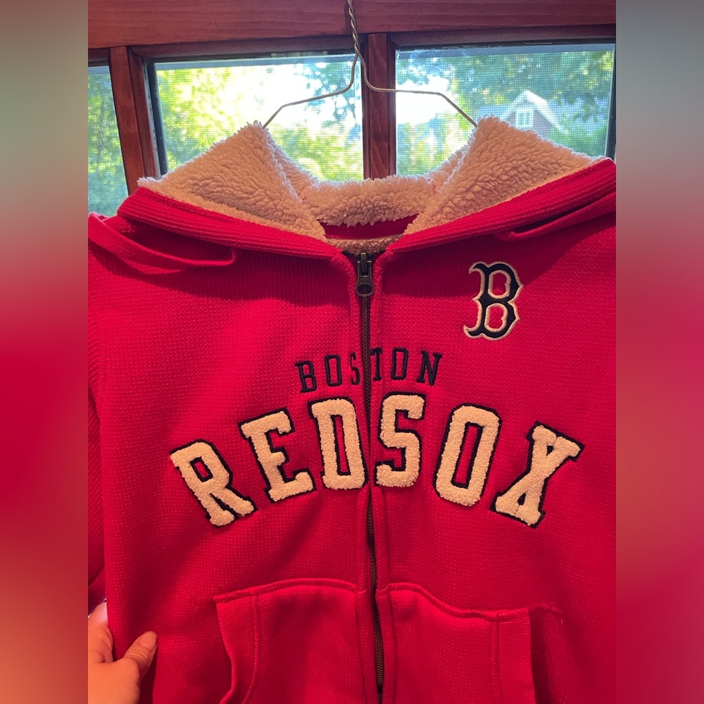 Boston Red Sox Fur Lined Teddy Sweatshirt, Zip-Up - Picture 3 of 7